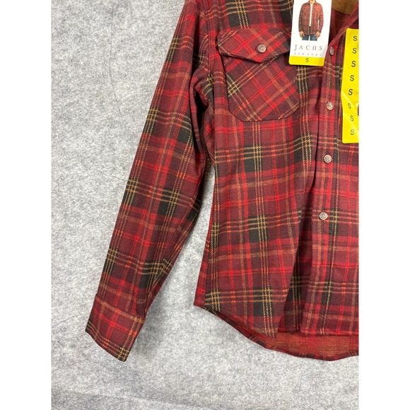 Jachs New York Mens Red Plaid Flannel Shirt Long Sleeve Button Down Small NEW - Picture 5 of 12